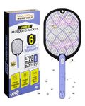 Weird Wolf Mosquito Killer Racket with Built-in Charging Plug | 1200mAh Lithium Battery | Rechargeable Electric Mosquito Bat | 6 Month Warranty | Purple