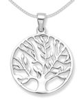 Heather Needham Sterling Silver Life Tree Yggdrasil Pendant on Silver chain - SIZE: 25mm. Life Tree necklace. Please choose chain length below 8097