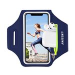 Running Phone Holder Armband for iPhone 14 15 Pro Max 13 12 11 X XS XR 8 7 Plus Samsung S23 S22 S21 Up to 6.9" Cell Phone Armband with Airports Pocket, Sports Arm Bands Bag for Exercise Gym Walking