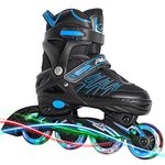 ITurnGlow Adjustable Inline Skates for Kids and Adults, Roller Skates with Featuring All Illuminating Wheels, for Girls and Boys, Men and Ladies