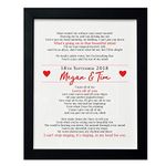 Personalised First Dance Wedding Gift Print - Personalised song lyrics -Vows - Art print Anniversary Framed picture - wedding accessories decor