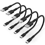 Short USB C Cable[0.3M, 5Pack], 30CM USB A to USB C Cabel 3A Fast Charging Type C Lead compatible for Samsung Galaxy S23 S22 S21 S20 S10 S9 S8 Plus Note 10 9 8, Google Pixel, Xiaomi, Sony