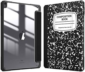 Fintie Hybrid Slim Case for iPad Air 3rd Generation 10.5" 2019 / iPad Pro 10.5 Inch 2017 - [Built-in Pencil Holder] Shockproof Cover with Clear Transparent Back Shell, Composition Book