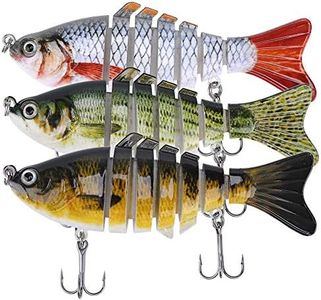 Lifelike Fishing Lures for Bass, Trout, Walleye, Predator Fish - Realistic Multi Jointed Fish Popper Swimbaits - Spinnerbaits Lure Fishing Tackle Kits - Freshwater and Saltwater Crankbaits - 3 Pack