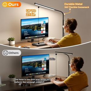 WHW3WIN LED Desk Lamp – Adjustable Black Table Light