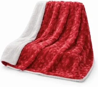 DaDa Bedding Valentine Hearts Luxury Faux Fur Red Blanket - Romantic Couples 2 Person Plush Gift Idea | White Sherpa Backside - Soft Warm Cuddly Fluffy - Large Queen Size Reversible - 90" x 90"