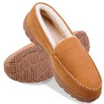shoeslocker Mens Slippers Size 11 Warm Indoor Outdoor Slippers Beige