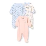 Amazon Essentials Disney | Marvel | Star Wars | Princess Baby Girls' Cotton Overalls, Pack of 3, Alice Tea Party, Premature