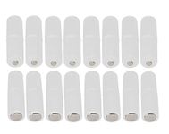 WAYLLSHINE AAA to AA Battery Converter Adaptor with Metal Contacts on Bottom(Clear Color,Pack of 16)