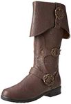 Caribbean Pirate Brown Costume Boots (Large 12-13)