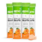 OZiva Bioactive Glutathione Tablets for Radiant Skin - 60 Effervescent Tablets (Pack of 4) | L-Glutathione, Hyaluronic Acid, Lycopene For Skin Glow & Anti-Pigmentation | Strawberry Swirl | Orange