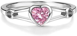 Precious Pieces Sterling Silver October Simulated CZ Birthstone Ring for Baby, Girl or Pinky, Size 4