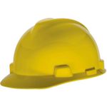 MSA 463944 V-Gard Hard Hats with Staz-On Suspension, Standard, Yellow, Standard