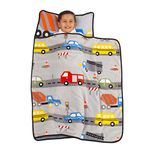 Everything Kids by NoJo Grey, Red, Yellow & Blue Construction Toddler Nap Mat with Pillow & Blanket Grey, Red, Blue, Yellow