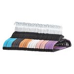 Amazon Basics Space Saving Non-Slip Plastic Hangers with 10 Finger Clips, 6 Colours (60-Pack)