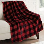 Brookstones Brookstone Luxurious Electric Heated Throw 4-Heat Settings Easy One Touch Built-in Remote Red Black
