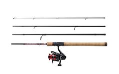 Abu Garcia Diplomat V2 Travel Combo, Rod and Reel Combo, Spinning, Lure Fishing, Supplied With Hard Travel Case, Predator Fishing, Pike/Perch/Zander, Unisex, Black/Red, 2.13m | 5-21g