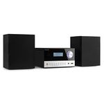 Audizio Arles Bookshelf HiFi Stereo System with Bluetooth, CD Player, MP3 USB, DAB+ Digital Radio Tuner - Black