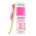 Tangle Teezer Ultimate Detangler Naturally Curly Hair Brush, Dry & Wet Hairbrush, Reduces Frizz & Breakage, for 3C to 4C Curly Hair Types, Cyber Lime & Pink