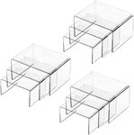 Yesland Set of 9 Clear Acrylic Display Risers for Figures, Buffets, Cupcakes and Jewelry Display Stands