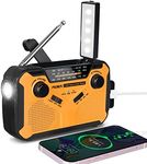 [2024 Newest] PRUNUS 11100mWh Emergency Weather Radio, AA Batteries/Hand Crank/Solar/USB Charging, NOAA/AM/FM, LED Flashlight and Reading Lamp,SOS Alarm & Flashlight J-369