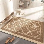 Indoor Doormat Non Slip Absorbent Resist Dirt Entrance Rug 19.7" x 31.5" Machine Washable Floor Door Mat for Farmhouse/Porch Decor (Khaki)