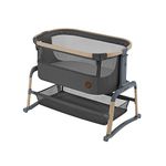 Maxi-Cosi Iora Air Co Sleeper Crib, All-Round Mesh Baby Bedside Crib, 0–6 Months (9 kg), Rocking Mode, 4 Incline & 5 Height Positions, Easy Slide, Easy to Carry, Eco Care, 2 Wheels, Beyond Graphite