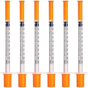 Ylemnf U 100 1cc Syringe 1ml 31 Gauge 5/16 Inch 8mm with Disposable Gauze Pads, Individual Package, 20 Pack