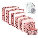 Packing Cubes for Suitcase 10 Sizes Suitcase Organizer Bags 10 Pcs (Leopard Print)