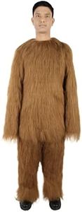 HPO Hairy Unisex Ape Bodysuit Costume,Light Brown Color (Small/Medium)