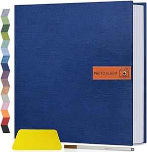 Popotop Large Photo Album Self Adhesive 4x6 5x7 8x10 Scrapbook Album DIY Picture Book,Gifts for Mom,Family Baby and Wedding,with Metal Pen and Plastic Board