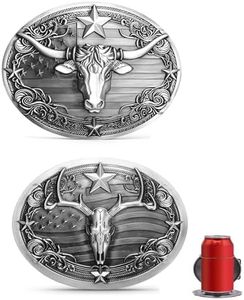 Superkred Beer Holder Belt Buckle: Large Deer Beer Belt Buckles & Longhorn Bull Beer Belt Buckles