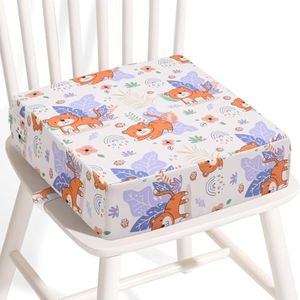 Booster Seat for Kitchen Chair - Strong Support Toddler Booster Seat for Dining Table, Portable Booster Chair with Adjustable Elasticity Straps for Toddlers Eating Travel Home