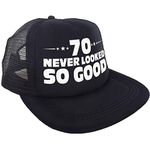 “70 Never Looked So Good” Hat – Happy 70th Birthday Party Supplies, Ideas and Decorations - Funny Birthday Black