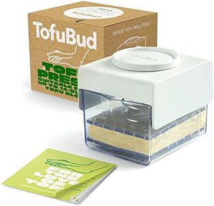 TofuBud Tofu Press - Presser for Firm or Extra Firm Tofu - Dishwasher Safe with Water Drainer - Made from Durable Sustainable Materials - Perfect for Vegan Cooking - Healthy Recipes Cookbook Included