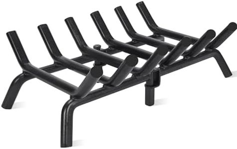 STBoo Fireplace Grate 20inch - Wood Stove Fire Grates Heavy Duty | Fireplace Log Holder | Firewood Log Burning Wrought Cast Iron Rack | Fire Pit Tray for Indoor Chimney Hearth & Outdoor Kindling Tool