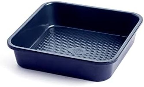 Blue Diamond Bakeware Diamond Infused Ceramic Nonstick, 8" Square Cake Baking Pan, Dishwasher and Freezer Safe, PFAS-Free, Blue