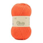 GANGA Acrylic Olivia Hand Knitting And Crochet Yarn (Orange) (100Gms)