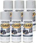 Rust-Oleum Farm & Implement Spray Paint, Grey Primer, 340 g (Pack of 6)