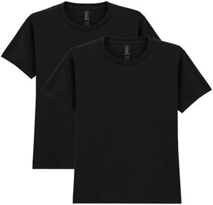 Gildan Youth Heavy Cotton T-Shirt, Style G5000B, 2-Pack, Black, Medium