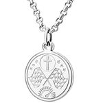 Athletes Necklace With Inspiring Bible Quote – Choose Your Quote, Silver Cross Necklace for Boys & Girls That Love Sports – Makes a Unique, Inspiring Gift for All Young Athletes. Baseball, Basketball, Football, Hockey and Soccer Available., Stainless Steel