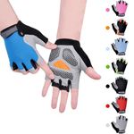 CubePlug Kids Boy Girl Cycling Climing Half Finger Gloves GEL Padded BMX Bike Fingerless [SPI] (S, Navy)