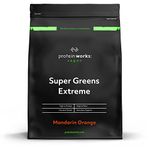 Protein Works - Super Greens Extreme , 150+ Health Benefits , 41 Active Ingredients , Vegan & Gluten Free , No Added Sugar , 20 Servings , Mandarin Orange , 250g