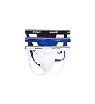 papi Men's 3-Pack Jockstrap, Athletic Supporter, Breathable Male Workout Underwear, Black/White/Blue, Medium