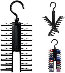 Porte-Cravate Réglables Cravate Rack Crochet Cintre Organisateur avec Pinces antidérapantes, 360 Degrés Rotation pour Cravates ou Ceintures