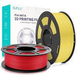 SUNLU 3D Printer Filament, Neatly Wound PLA Meta Filament 1.75mm, Toughness, Highly Fluid, Fast Printing for 3D Printer, Dimensional Accuracy +/- 0.02 mm, 330 Meters, 2 KG, Cherry Red+Lemon Yellow