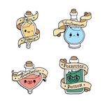 4pcs Magic Love Potions Enamel Pins Custom Brooches Lapel Pin Shirt Bag Colorful Badge Jewelry Gift for Lover Girl Friends