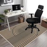 HiiARug Office Chair Mat, 39"X55" Chair Mat for Hardwood Floor Anti-Slip Desk Chair Mat Washable Mats for Under Desk Chairs Floor Mat for Office Chair Home and Study Area, Stripes Black