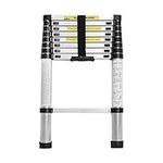 SogesPower 8.5ft Premium Aluminum Telescopic Extension Ladder, Non-Slip Extendable Ladder for for Indoor Outdoor Work, 330 lbs Capacity