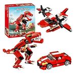 Galaxy Hi-Tech 3 in 1 Roaring Power Architect Brick Toys 374+ Pieces Building Block and Bricks - Dinosaur Aircraft Car Toy for Kids Educational Engineering Construction Learning Toy for Kids Stem Toys
